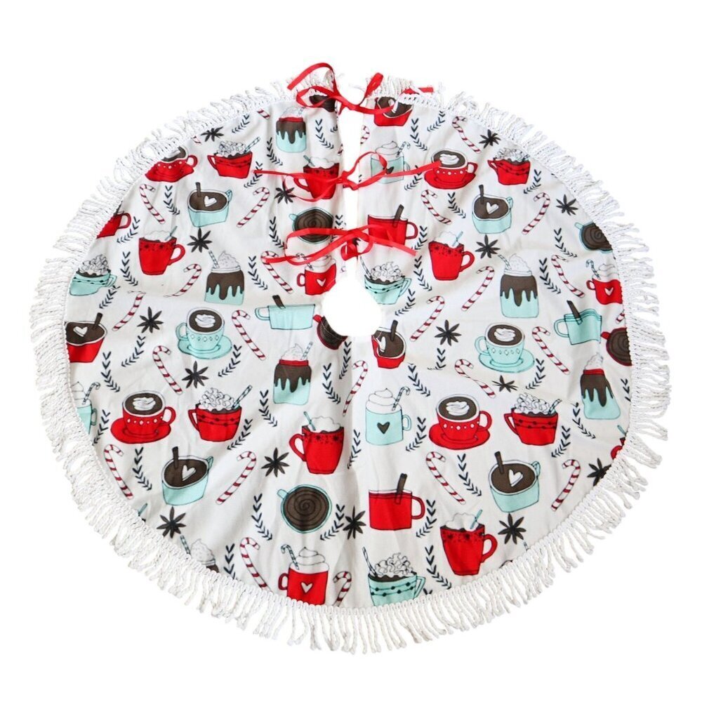Hot Cocoa Christmas Christmas Tree Skirt  Xmas Tree Holiday Decorations